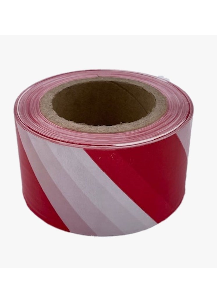 Warning tape red & white  2inc 100m