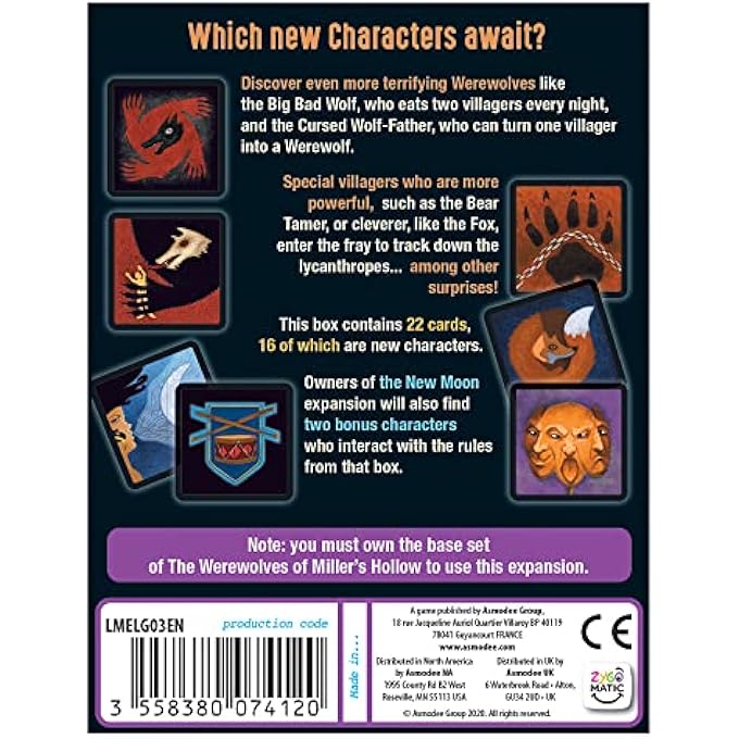 Asmodee Zygomatic The Werewolves of Miller's Hollow Characters Expansion | Party Game | Bluffing & Deduction Strategy Game for Kids and Adults | Ages 10+ | 8-28 Players | Avg. Playtime 30 Minutes | Made - Image 3