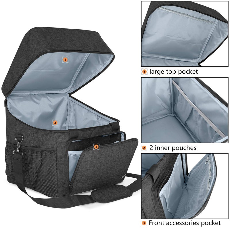 LUXJA Serger Case for Most Standard Overlock Machines, Serger Bag with Accessories Storage Pockets (Patented Design), Black - Image 2