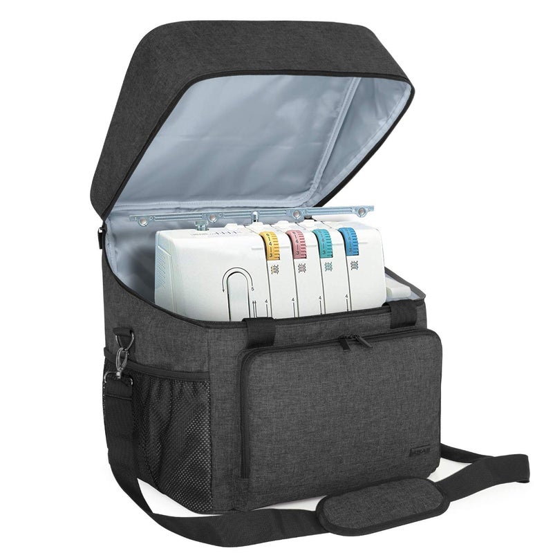 LUXJA Serger Case for Most Standard Overlock Machines, Serger Bag with Accessories Storage Pockets (Patented Design), Black - Image 1
