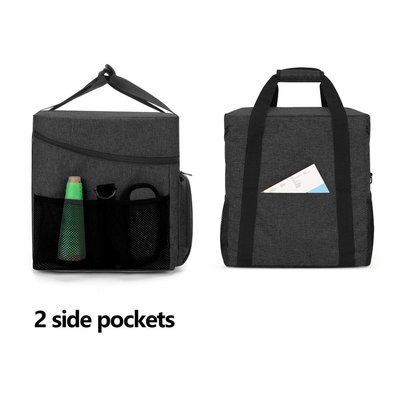 LUXJA Serger Case for Most Standard Overlock Machines, Serger Bag with Accessories Storage Pockets (Patented Design), Black - Image 3