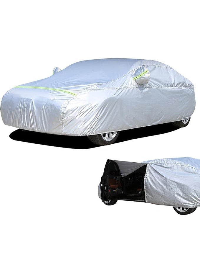 Premium Car Cover All-Weather Protection, Heavy Duty Universal Full Auto Cover for Sedan and SUV, Waterproof Sun UV and Dust Shield with Storage Bag - Image 1