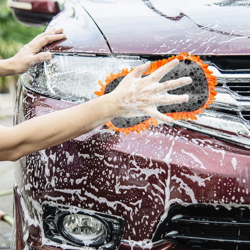 SCRUBIT Microfiber Car Wash Sponge - Non-Scratch Wash Mitt Microfibers for Cleaner Cars, Great for Everyday Cleaning - Automobile Cleaning Sponges Essential Part of Any Washing Kit - 2 Pack - Image 3