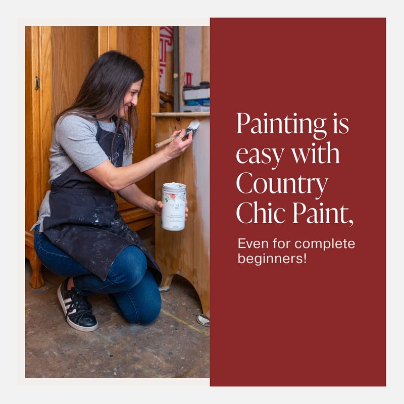 Country Chic Paint - Chalk Style All-in-One Paint for Furniture, Home Decor, Cabinets, Crafts, Eco-Friendly, Matte Paint - Paint The Town [Red] 4oz - Image 5
