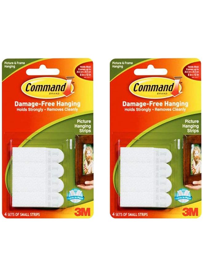 3M Command 4 Piece Picture Hanging Strips White Small 17202Es  - Image 1
