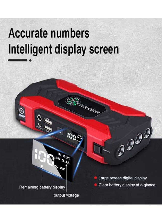 OKASA Car Jump Starter 28000mah Water-Resistant Jump Starter Battery Pack, Battery Jumper Starter Portable 200W,12V/1A, LED Light  - Image 4