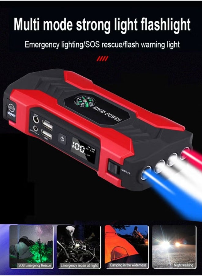 OKASA - Car Jump Starter 28000mah Water-Resistant Jump Starter Battery Pack, Battery Jumper Starter Portable 200W,12V/1A, LED Light - Image 1