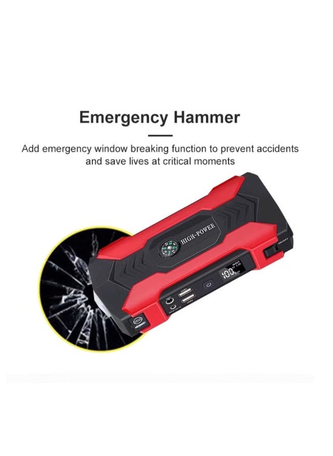 OKASA - Car Jump Starter 28000mah Water-Resistant Jump Starter Battery Pack, Battery Jumper Starter Portable 200W,12V/1A, LED Light - Image 1