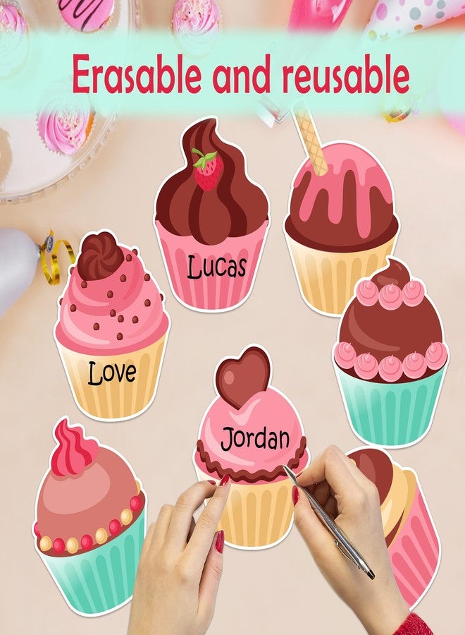 Lucleag مجموعة Lucleag من 45 قطعة من قوالب الكب كيك لتزيين لوحات الإعلانات، قوالب ورقية ملونة على شكل كب كيك، لوحات أسماء للطلاب، زينة للمعلمين، المنزل، العودة إلى المدرسة، المكتب، الفصل الدراسي، جدران أعياد الميلاد - Image 3