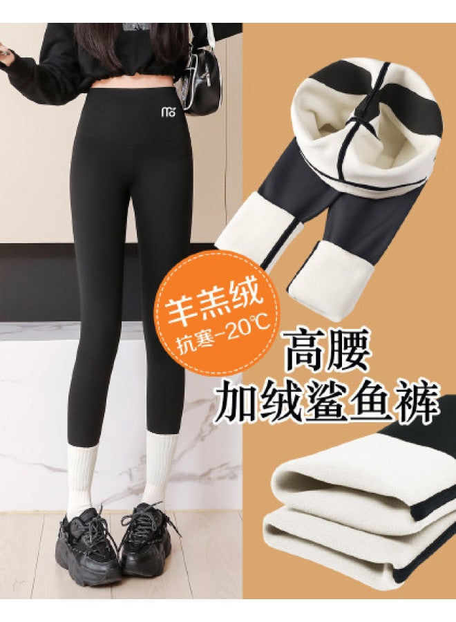 Modal Women'S Winter Fleece-Lined Shark Pants, High-Waisted Tummy Control Lifting Leggings, Barbie Pants For Women - Image 1