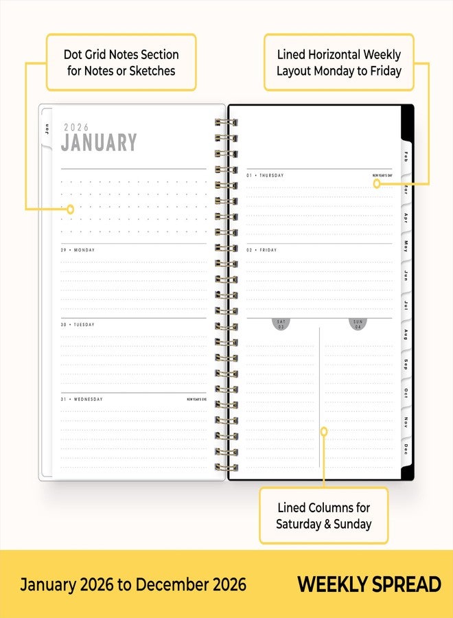 Blue Sky Artisans & Makers Sara Harding 2026 Weekly and Monthly Planner, January 2026 - December 2026, 5" x 8", Flexible Cover, Durable Wire Binding, Laminated Tabs, Pocket, Stickers, Butterflies - Image 3