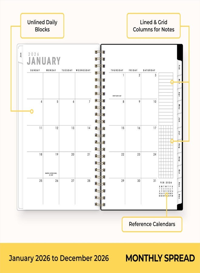 Blue Sky Artisans & Makers Sara Harding 2026 Weekly and Monthly Planner, January 2026 - December 2026, 5" x 8", Flexible Cover, Durable Wire Binding, Laminated Tabs, Pocket, Stickers, Butterflies - Image 4