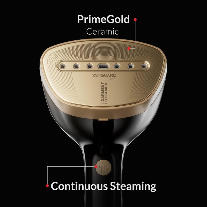Feller Germany Vanguard Series Handheld Garment and Travel Steamer, 2000W, Prime Gold Ceramic Sole Plate with Auto Shut Off, Anti Drip, 25G/min Steam Rate, GS200, 2Y Guarantee-KSA Version (Gold) - Image 3