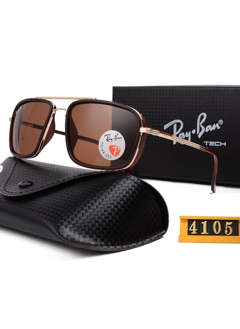 Ray-Ban Ray-Ban Men's Pilot Sunglasses Gold Framed with Brown UV Lenses  - Image 1