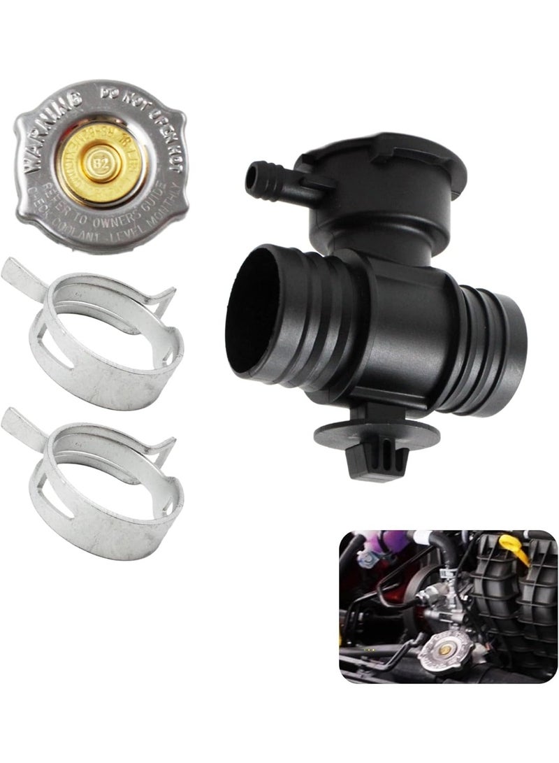 52028810AL 52029195AK Radiator Coolant Filler Neck with Cap Compatible with 2001-2004, 2007-2018 Chrysler 200, Sebring | Dodge Dakota, Durango, Caliber, Avenger, Journey | Jeep Compass, Patriot - Image 1