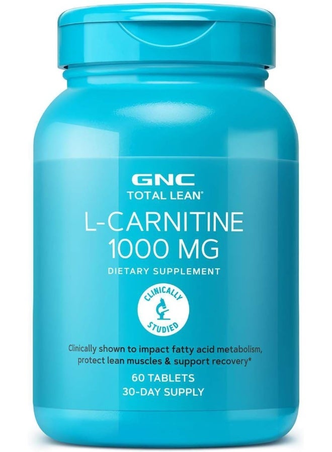 GNC Total Lean L-Carnitine 1000Mg, 60 Tablets, Supports Recovery And Lean Muscle Growth - Image 1