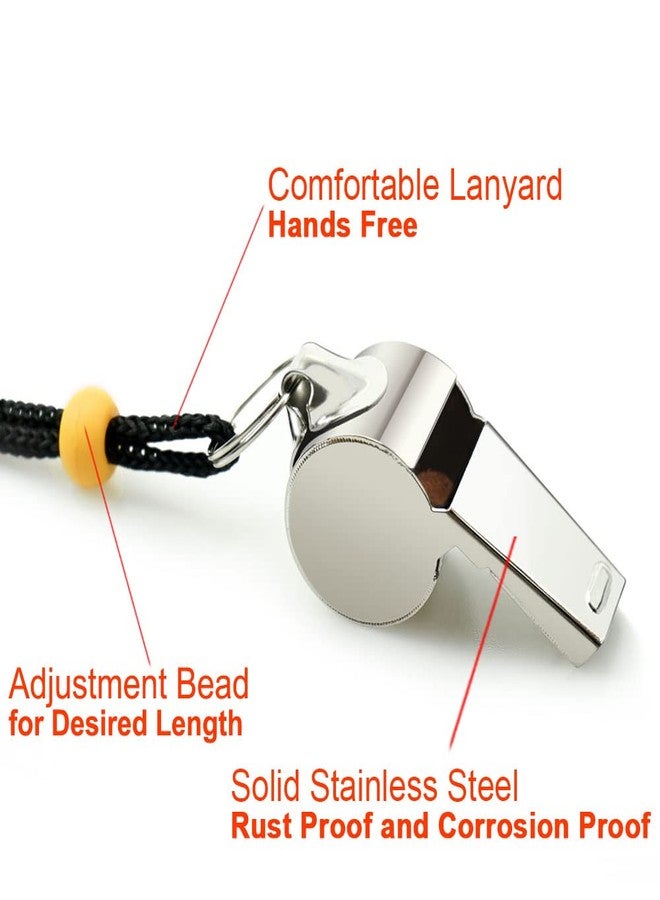 Hipat Whistle, 12PCS Sports Whistle with Lanyard, Very Loud Stainless Steel Whistle Bulk, Ideal for Coaches, Referees, and Officials - Image 3
