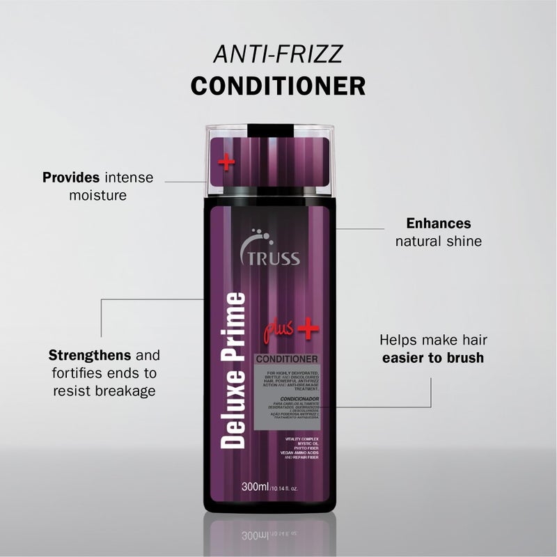 TRUSS Deluxe Prime + Deep Conditioner - Anti Frizz & Damaged Hair Treatment - Moisturizing Conditioner for Restored Hair Shine - Powerful Hair Care with an Anti Breakage Effect (10.4oz) - Image 2