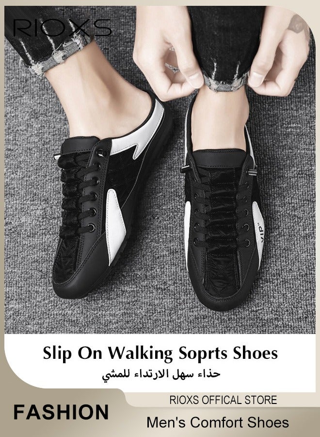 RIOXS Men's Mules Clog Slippers, Fashion Casual Slip On Loafers, Handmade Leather Slippers, Comfy Soft Flat Mules for Men, Lightweight Walking Slides, Backless Penny Shoes for Male, Clogs Mules for Office Business Travel, Semi Slippers Black Mule - Image 3