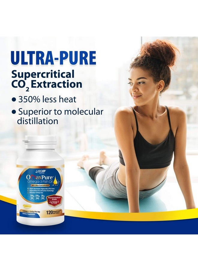 LABO Nutrition - Omaxpure Omega 3 Fish Oil 1125Mg Omega3 120 Count Pharmaceutical Grade High Potency Better Absorbed Supercritical Co2 Extracted Rtg Form For Heart Joint Brain & Immune Health - Image 1