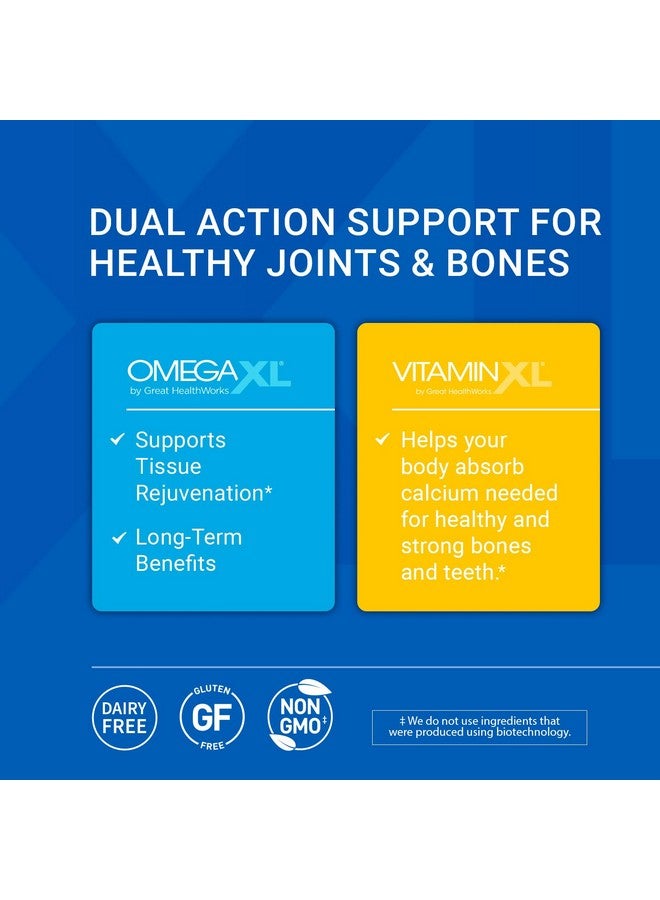 OmegaXL Joint Support Supplement - 60 Softgels & VitaminXL D3 High Potency Daily Vitamin D 5000 IU 125mcg Immune Support Supplement (30 Softgels) - 2 Pack - Image 2