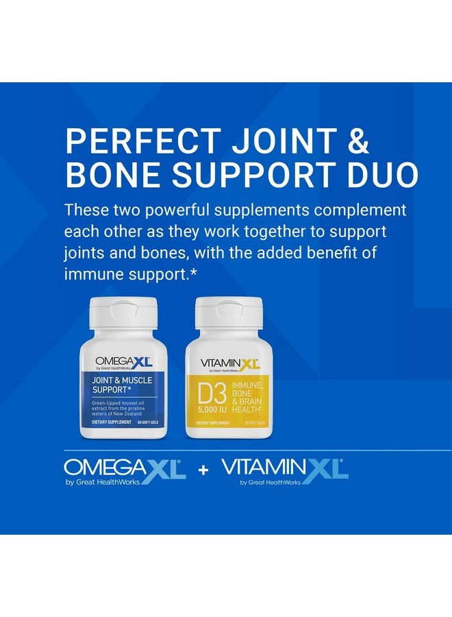 OmegaXL Joint Support Supplement - 60 Softgels & VitaminXL D3 High Potency Daily Vitamin D 5000 IU 125mcg Immune Support Supplement (30 Softgels) - 2 Pack - Image 4