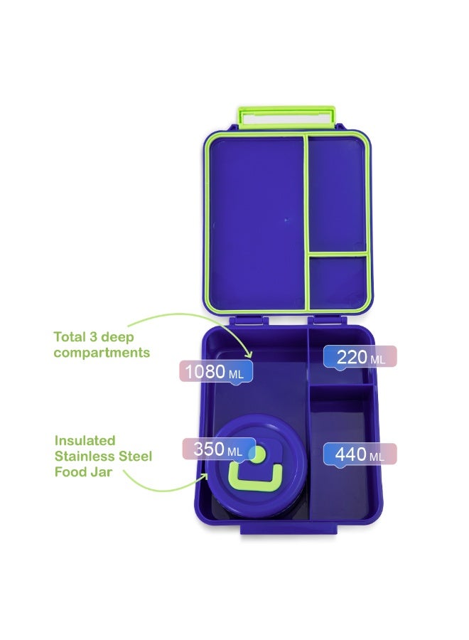 Hydrobrew Personalized Bento Lunch Box w/Steel Food Jar - Gamer Blue - Image 5