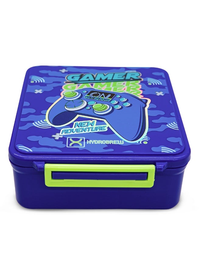 Hydrobrew Personalized Bento Lunch Box w/Steel Food Jar - Gamer Blue - Image 4