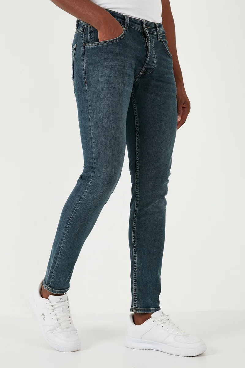 بوراتي Stretch Cotton Slim Fit Normal Waist Skinny Leg Jeans Men's Jeans 1131S11NAPOLI