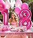 SUWEN 40 Inch Hot Pink Large 18 Number Balloons Big Foil Helium Number Balloons 09 Jumbo Happy 18th Mylar Birthday Party Decorations for Girl or Women 81 Anniversary Party Supplies - Image 4