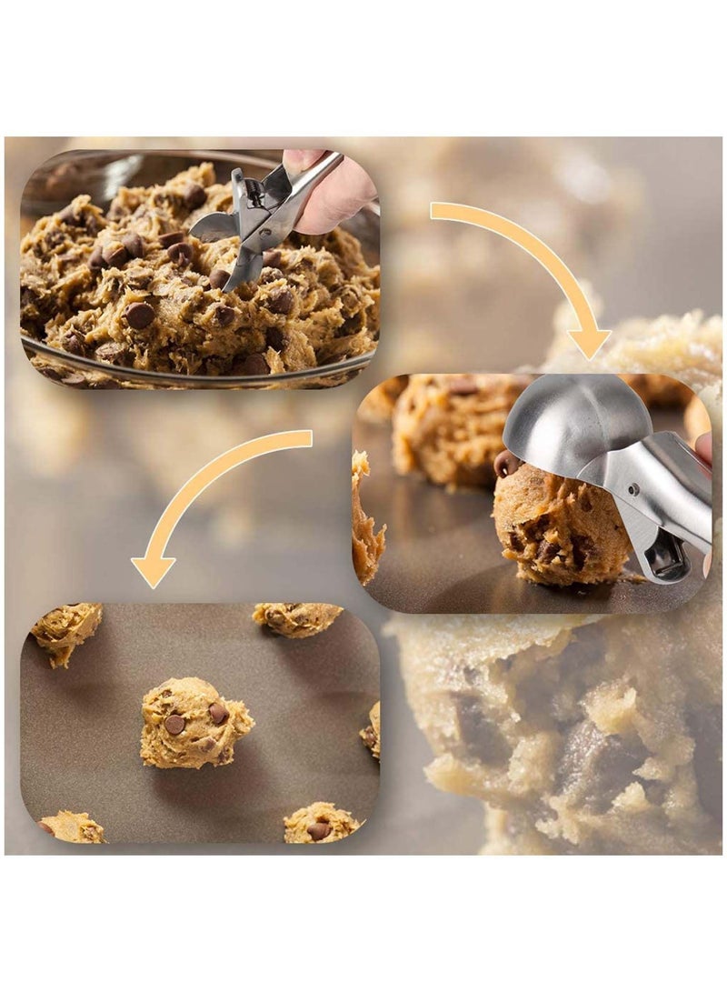 NIBEMINENT Solid Stainless Steel Ice Cream Scoop, 2 Packs of steel Spoon with Easy Trigger, Dipper for Fruits, Water Melon Scoop - Image 5