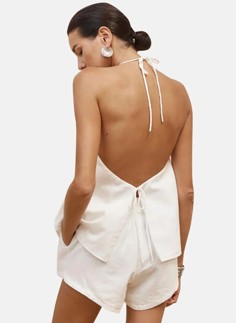يونيكي White Top With Shorts Co-Ords