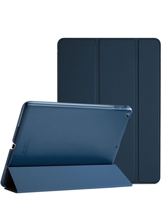 بروكاس جراب ProCase Smart Case لجهاز iPad 9.7 بوصة iPad الجيل السادس/الخامس 2018 2017 (طراز: A1893 A1954 A1822 A1823)، جراب رفيع للغاية وخفيف الوزن مع غطاء خلفي شفاف غير لامع ذكي - أزرق داكن - Image 1