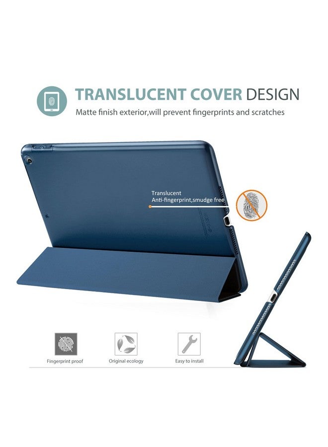 بروكاس جراب ProCase Smart Case لجهاز iPad 9.7 بوصة iPad الجيل السادس/الخامس 2018 2017 (طراز: A1893 A1954 A1822 A1823)، جراب رفيع للغاية وخفيف الوزن مع غطاء خلفي شفاف غير لامع ذكي - أزرق داكن - Image 4