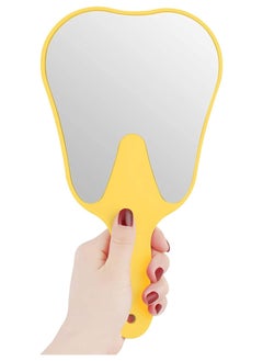 Generic 6Pcs Hand Mirrors with Handle Tooth-Shape Mirror Tool Face Mirror Hand Held Travel Mirror Small Plastic Makeup Mirrors (Color Random) 