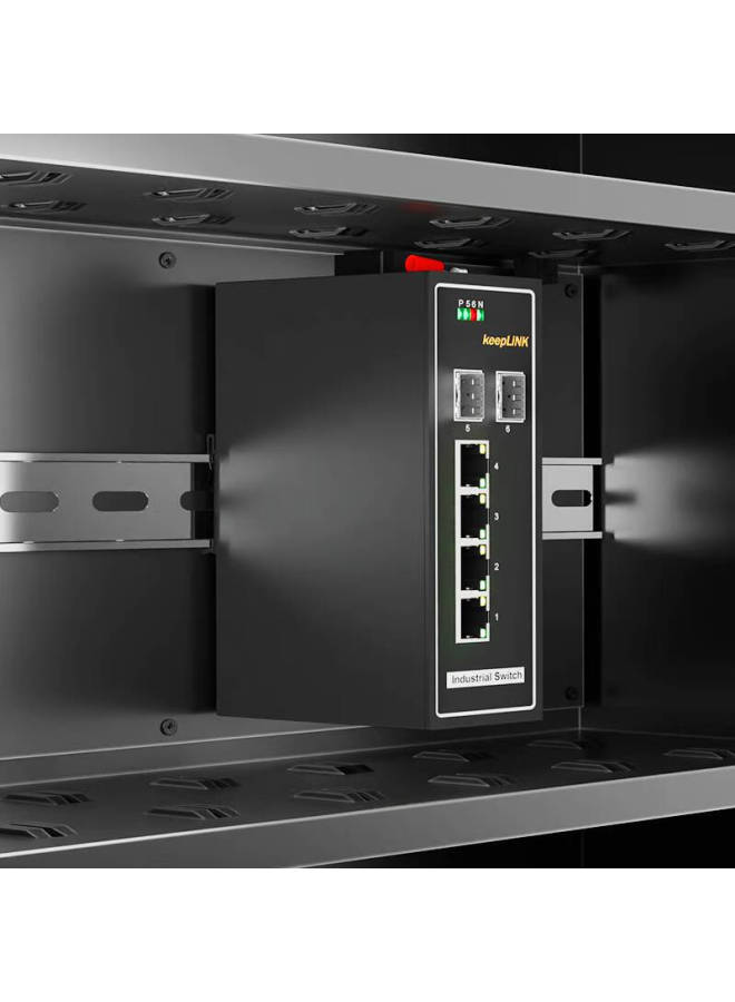 Keeplink Kp-9000-45-204f Industrial Switch 100mbps 2 Fiber 4 Ethernet Sfp Interface Media Converter Din Rail Mounted - Image 2