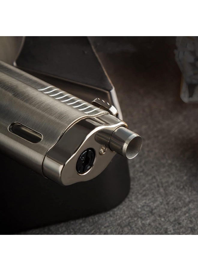 Honest 3-Jet Flame Cigar Lighter – Windproof Refillable Butane Torch with Built-In Cigar Cutter – Metal Body, Adjustable Flame, Lock Switch – Ideal for , BBQ, Camping - Image 5