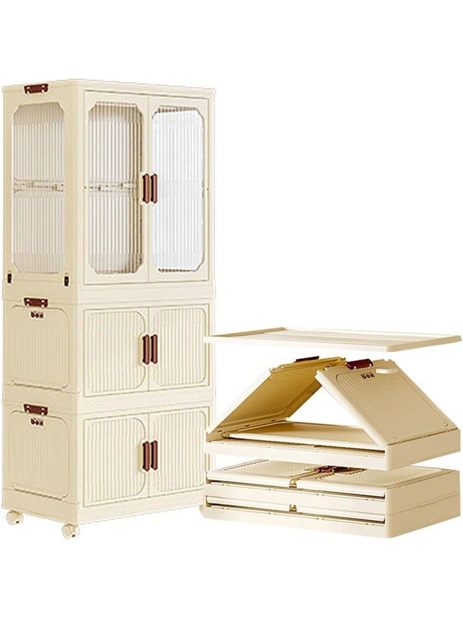 keke 2 Layers Stylish Multi-Functional Storage 1 Cabinet & 2 Wardrobe  - Image 5