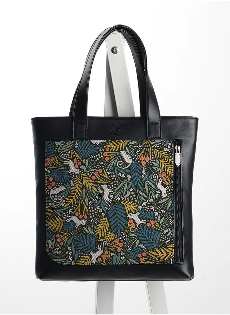 Generic Leather Tote bag Cat Pattern  - Image 1