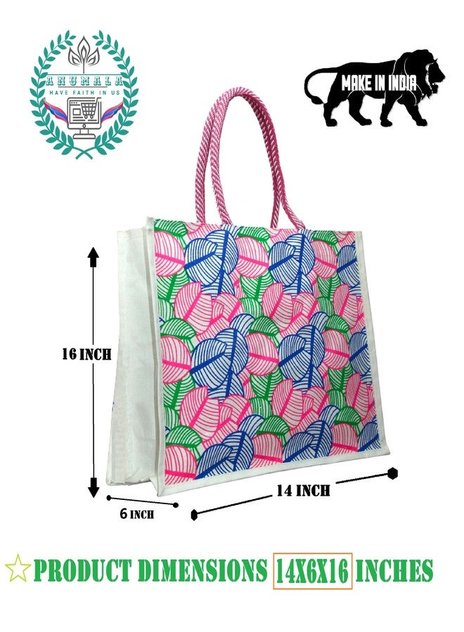 Anumala® Eco-Friendly White Canvas Bags with Zipper Closure| Organic Tote Bags Elegantly Printed for Return Gifts, Office, Grocery, Picnic, Shopping, Wedding Return Gifts. (14x6x16 Inches, Pack of 8) - Image 2