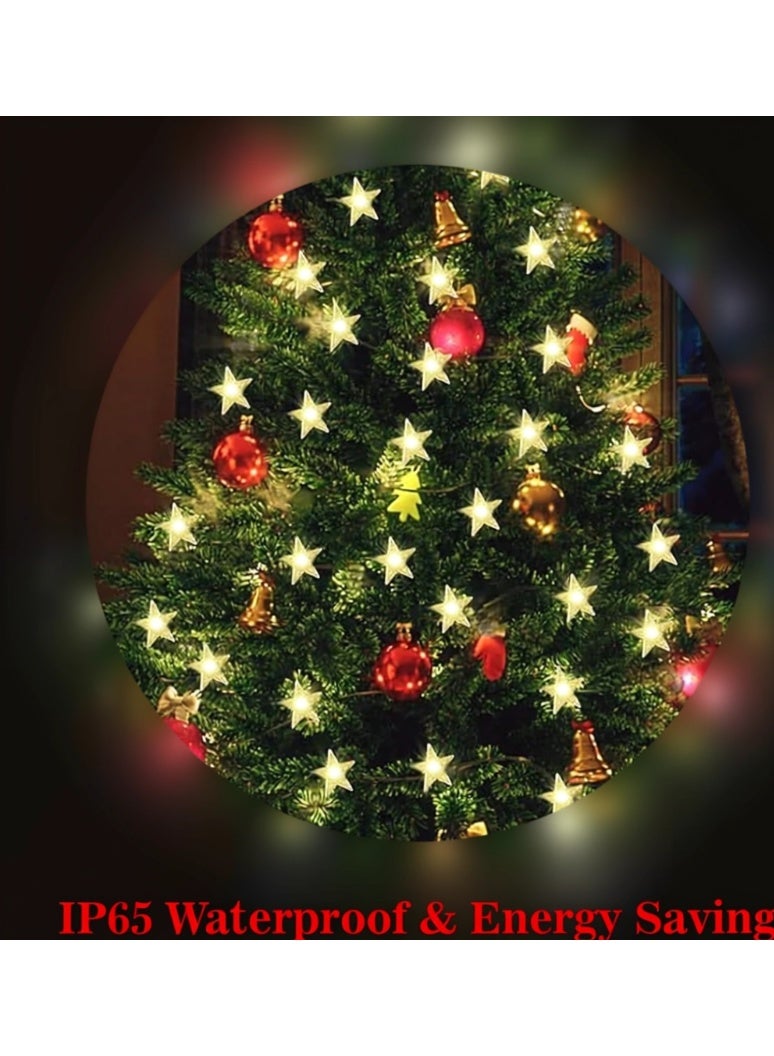 Dunekart Christmas Star String Lights – 80 LED, 10M Battery-Operated Fairy Lights with Remote, Waterproof Warm White Stars for Home, Party, Wedding & Garden Décor - Image 5