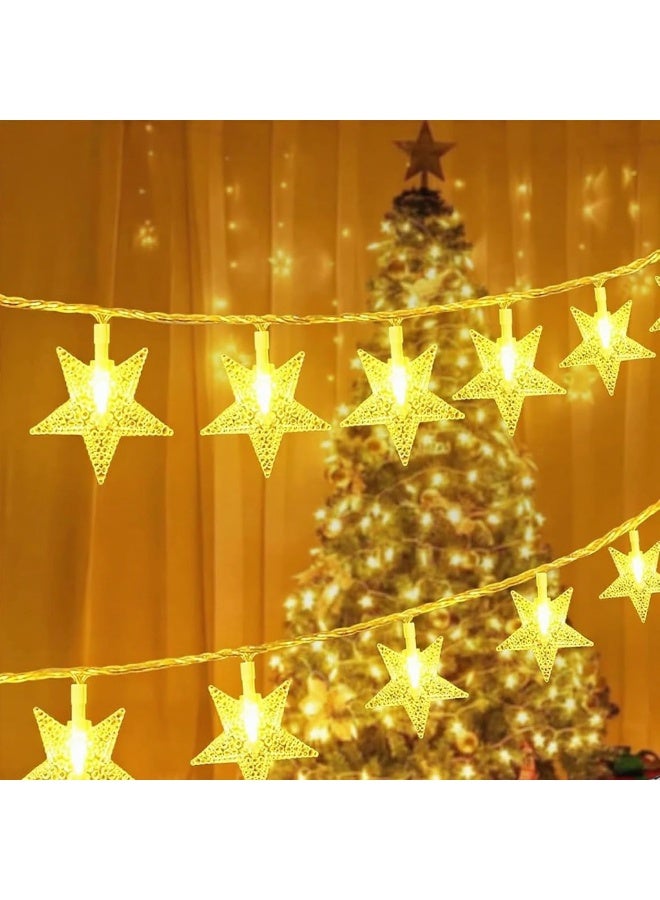 Dunekart Christmas Star String Lights – 80 LED, 10M Battery-Operated Fairy Lights with Remote, Waterproof Warm White Stars for Home, Party, Wedding & Garden Décor - Image 3