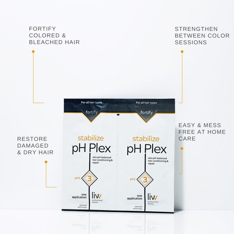 LIW pH Plex Step 3 - Nourishing Hair Treatment Mask: Fortifies Coloring & Bleaching Effects, Salon Quality at Home - 1 Double Sachet - Image 2