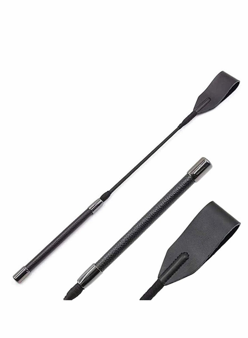 18 Inches Real Riding Crop English Whip, with Genuine Leather, Top Premium Quality Crops, Equestrianism Horse Crop Black Horse Whip Leathe  - Image 1