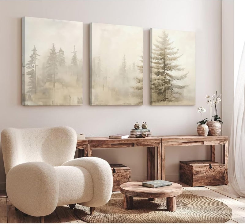 Youillne Foggy Forest Wall Art Set of 3 - Image 4