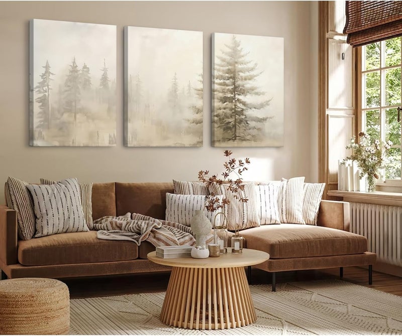 Youillne Foggy Forest Wall Art Set of 3 - Image 5