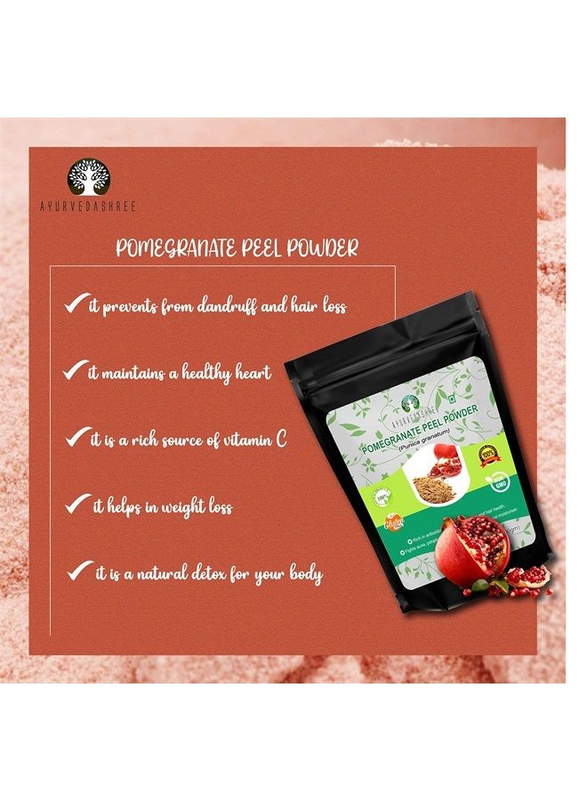 AYURVEDASHREE Pomegranate Peel Powder 200 Gm | Antioxidant for Skin | Promotes Youthful Skin | Natural Punica Granatum | Gluten Free & Non GMO | Skin Care - Image 1
