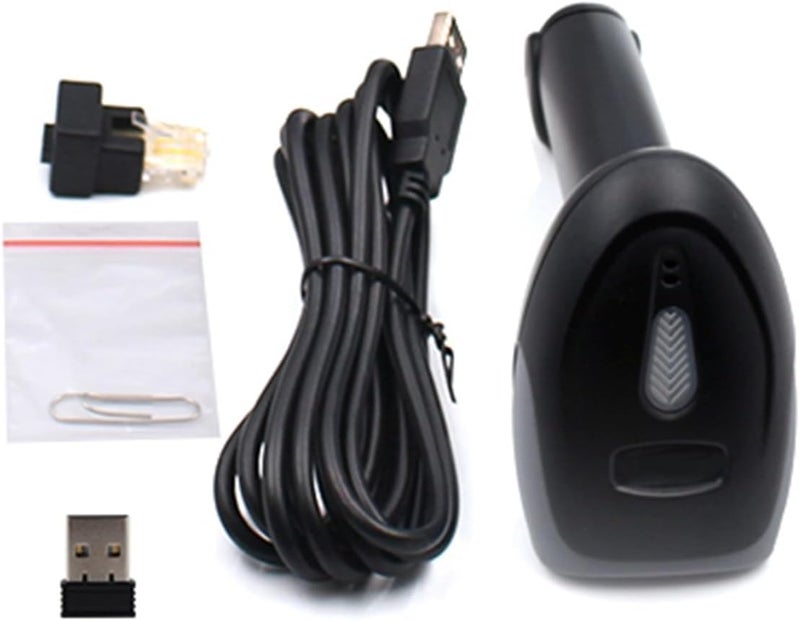 ماسح ضوئي للباركود أحادي الأبعاد محمول مع اتصال لاسلكي 2.4G ووضع مزدوج سلكي USB، بطارية 1200 مللي أمبير، مدى 25 مترًا، متوافق مع و Android للبيع بالتجزئة، والخدمات اللوجستية، و - Image 1