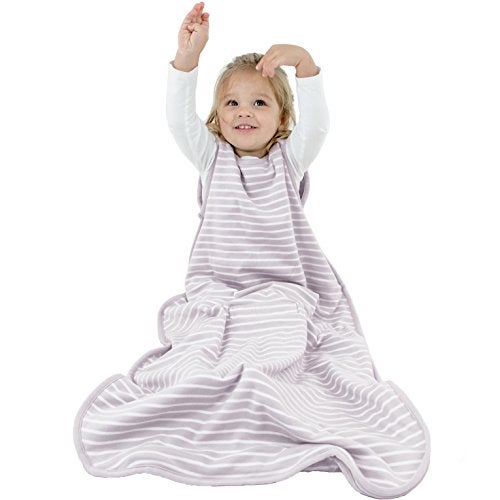 Woolino Toddler Sleeping Bag 4 Season Merino Wool and Organic Cotton Baby Wearable Blanket 24 Years Lilac