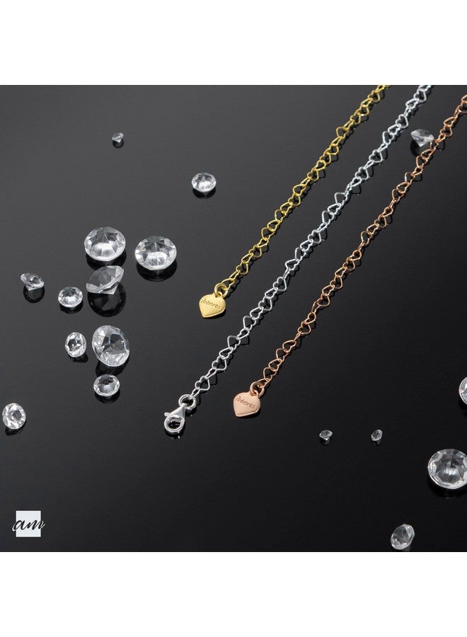 Amberta Women'S 925 Sterling Silver Heart Bracelet: Silver - Image 4